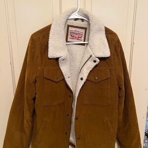 Levi's Men's Brown Corduroy Jacket with Sherpa Lining